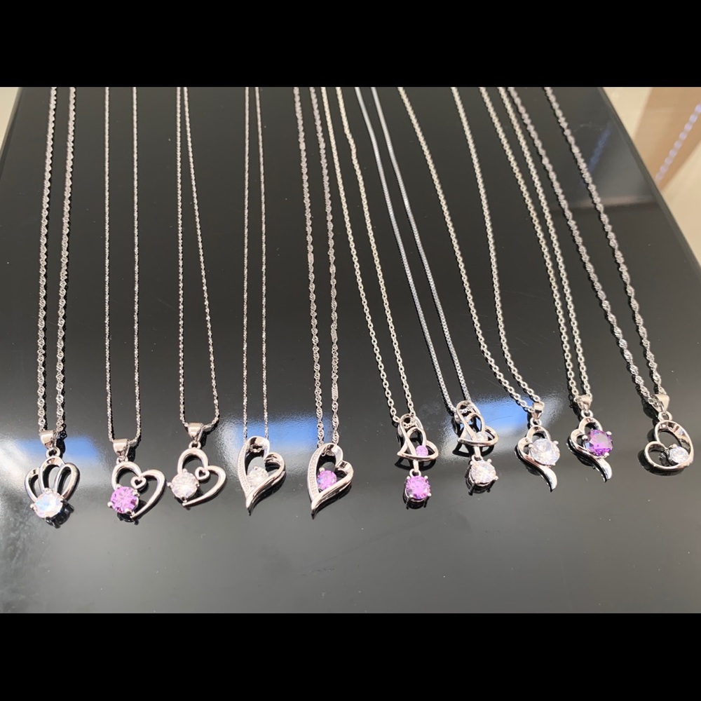 Lot of Sterling Sliver Necklace Pendant Chain
